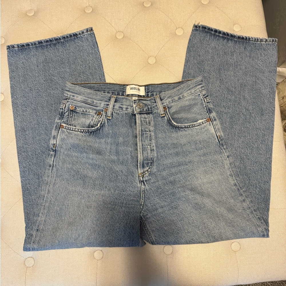 Agolde woman’s Classic Blue Straight Jeans